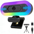W4 2K Autofocus Webcam with Dual Mics &amp LED Light 1080P 60fps/2K 50fps USB Streaming Camera for PC Laptop Switch 2 Desktop - Plug and Play
