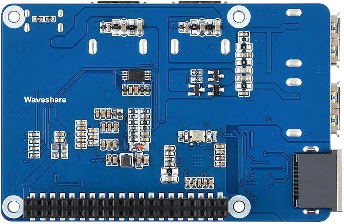 Waveshare USB 3.2 Gen1 and Gigabit Ethernet HUB HAT Compatible with Raspberry Pi Zero/Zero W/4B/3B/3B+ 3X USB 3.2 Gen1 1x Gigabit Ethernet No Driver Required