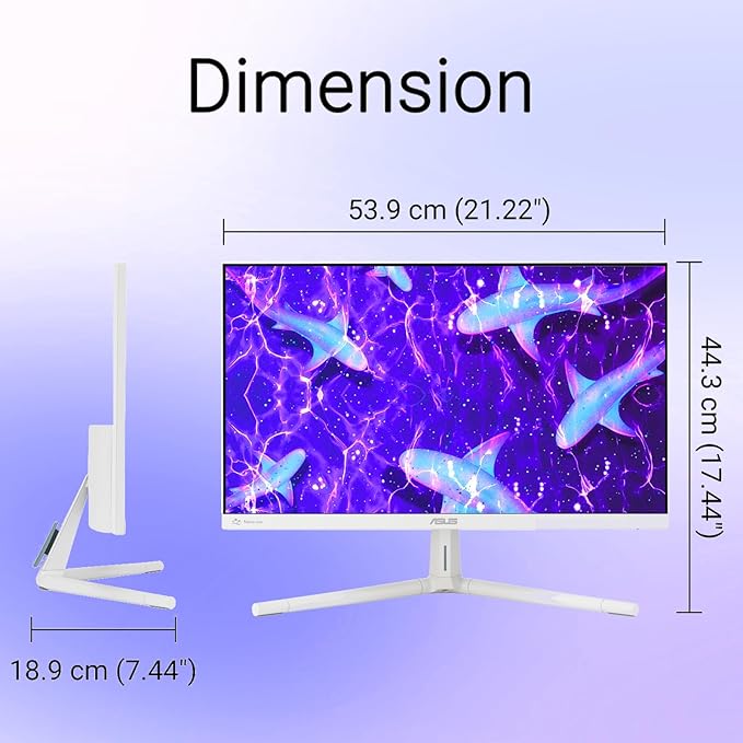 ASUS 24 Inch 1080P Business Monitor Full HD IPS Display 100Hz Refresh Rate 1ms MPRT Eye Care Built-in Nano-ion Generator SmoothMotion Adaptive Sync HDMI x2 Height and Tilt Adjustable White