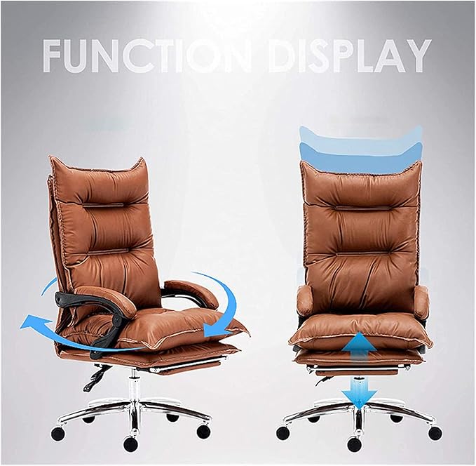 Home Office Chair Ergonomic Office Chair Swivel Desk Chair Gaming Recliner Computer Chair with Retractable Footrest Swivel Leather Office Chair for Home High Back Desk Chair