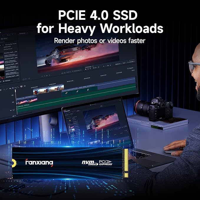 fanxiang 1TB NVMe SSD PCIe Gen 4 Gaming SSD for PS5 Up to 7000MB/s M.2 2280 SSD Compatible with PS5 Storage Expansion Internal Solid State Drive for Gamers Professionals Creators S880E