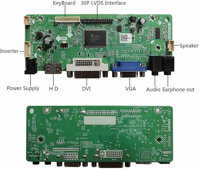 VSDISPLAY VGA DVI LVDs Controller Board 40Pin for 15.6 1366x768 LP156WH2 LP156WH3 LP156WH4 TL B156XW02 N156B6-L0b LCD Screen