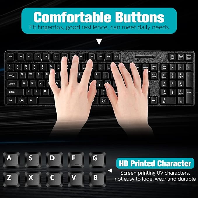 Fabbay 24 Pcs USB Wired Keyboard and Mouse 12 Wired Mouse 12 Corded Full Size Keyboard for School Office Home Compatible with Computer/Laptop/Windows/PC/Desktop