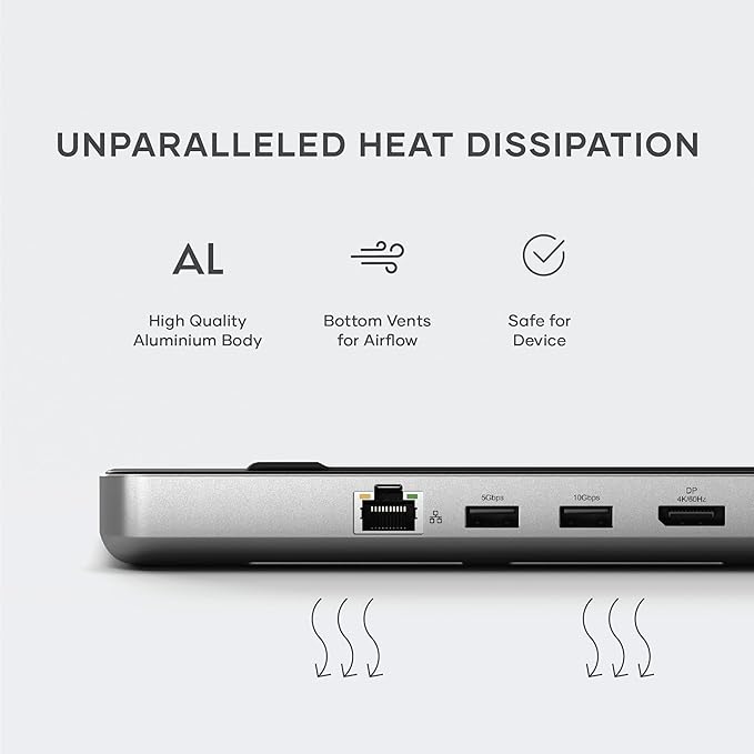 Satechi Dual USB C Docking Station and Stand with Dual 4K HDMI Display Port 75W USB-C PD Charging 2 USBC Data 2 USB-A Ethernet SATA and NVMe SSD Enclosure for MacBook and Windows