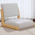 ELEFOCUS Floor Chair with Back Support Japanese Style Legless Tatami Chair - Portable Single Chair Seat with Cushion(White 2)