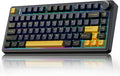 AULA F75 75% Wireless Mechanical Keyboard Hot Swappable Creamy Keyboard Pre-lubed Greywood Switches RGB Backlit Gaming Keyboards 2.4GHz/Type-C/BT5.0(Cool Black)