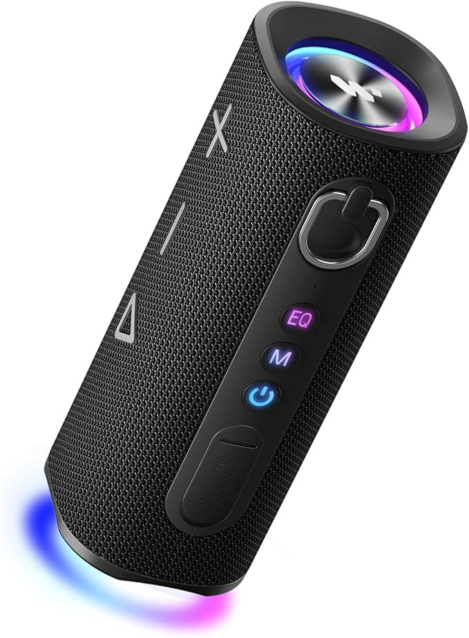 MIATONE Bluetooth Speaker 40W BT 6.0 Outdoor Portable Bluetooth Speakers with 3 EQDeep Bass24H Playtime TWSIPX7 Waterproof Shower Speakers Bluetooth Wireless Portable Speaker for Party/Beach-Black