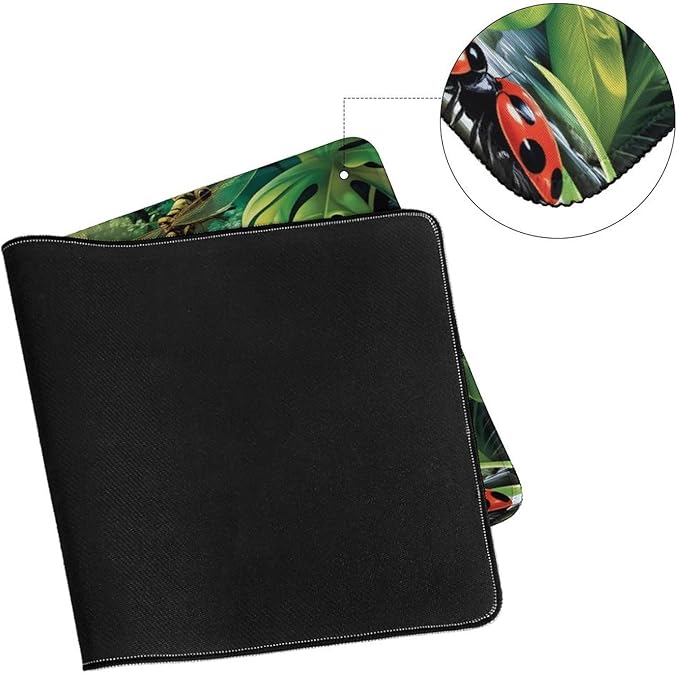 Green Frog Desk Mat Desk Pad Large Mouse Pad Anti-Slip Big Mousepad with Stitched Edges Computer Mouse Pads for Gaming Home Office Work 16x30