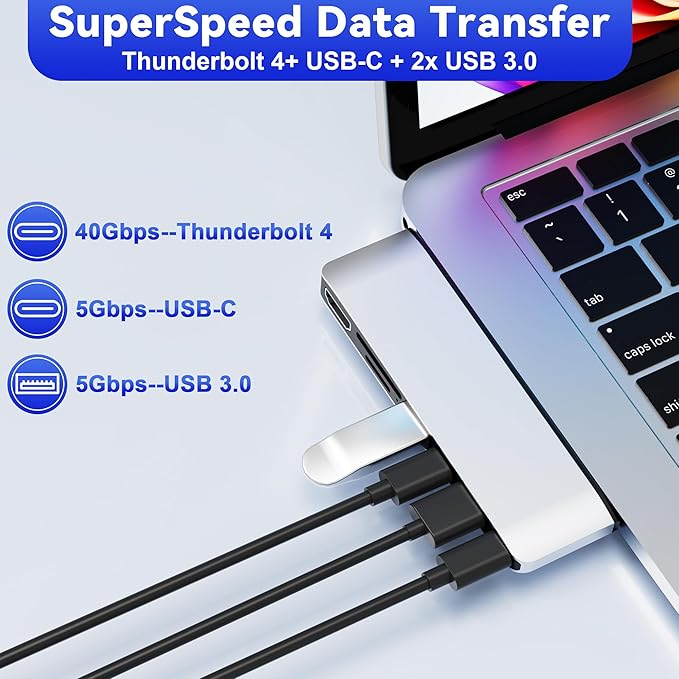 Surface Laptop 7 USB Hub Docking Station Surface Laptop 2024 Accessories with 4K HDMI USB-C Thunerbolt 4 (8K Display+40G Data+100W Charging) 2 USB 3.0 USB-C SD/TF hub for Surface Laptop 7 (2024)
