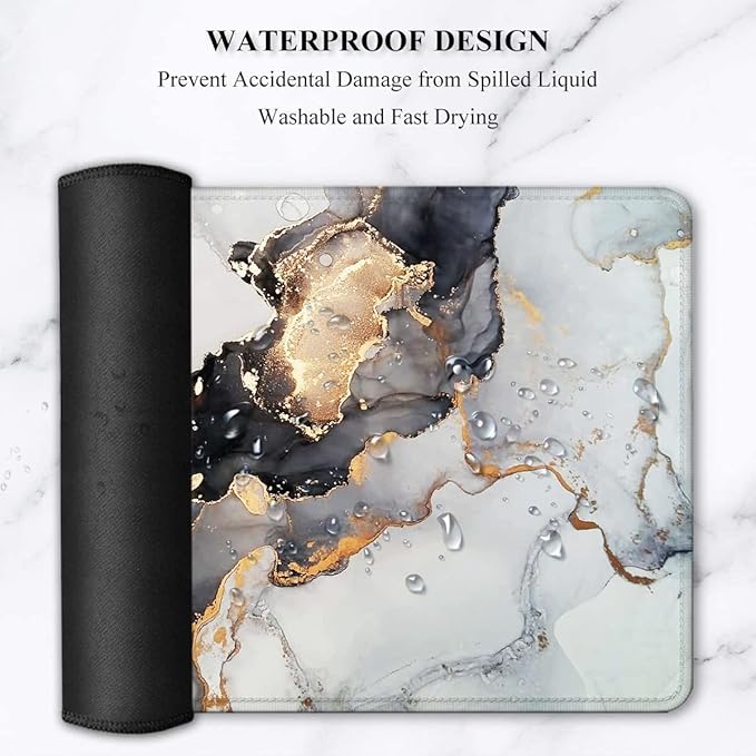 LATEEFAH Large Mouse Pad and Keyboard Wrist Rest Desk Pad for Keyboard and Mouse Extended Gaming Mouse Pad with Wrist Support Waterproof Non-Slip Desk Mouse Mat for Office Home