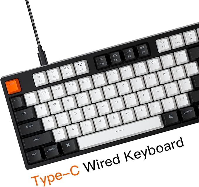 Keychron C2 Full Size Wired Mechanical Keyboard for Mac Hot-swappable Gateron G Pro Red Switch White Backlight 104 Keys ABS keycaps Gaming Keyboard for WindowsType-C Braid Cable