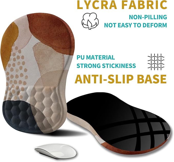 Hokafenle Ergonomic Mouse Pad Wrist Support Wrist Rest Mousepad for Carpal Tunnel Pain Relief with Integrated Memory Foam Slope Massage Bulge (11.8x7.9 inchAbstract Marble
