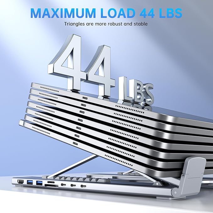 Laptop Docking Station Stand 8 in 1 USB C Hub HDMI Portable Laptop Stand with USB Ports USB C Multiport Adapter USBC Dock Station Computer Holder for MacBook Pro/Air Dell HP Lenovo ASUS
