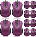 Hoteam 12 Pcs Purple Wired Computer Mouse Bulk Cord USB Computer Mice Ergonomic Wired Mouse for Pcs Computers Laptops Gaming Office Home Supplies