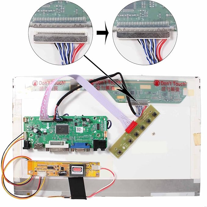 VSDISPLAY DVI VGA Audio LCD Controller Board Work for 15.4inch 1280x800 1pcs CCFL LVDS 30Pin LTN154AT07 B154EW01 B154EW02 B154EW03 B154EW04 B154EW06 B154EW08 LTN154AT01 LP154WX4 LP154W01 Panel
