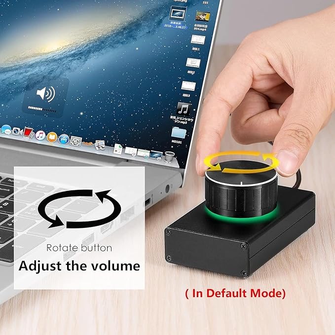 Computer Speakers for Desktop New Mini USB Volume Controller for Computer Speaker Key Mute Lossless Audio Control Knob(E)