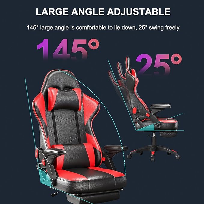 Recliner Computer Desk Chair Gaming Chair High Back Gaming Chair for Adults Ergonomic Racing Gaming Chair with Lumbar Support 150Kg Weight Capacity Swivel Chair