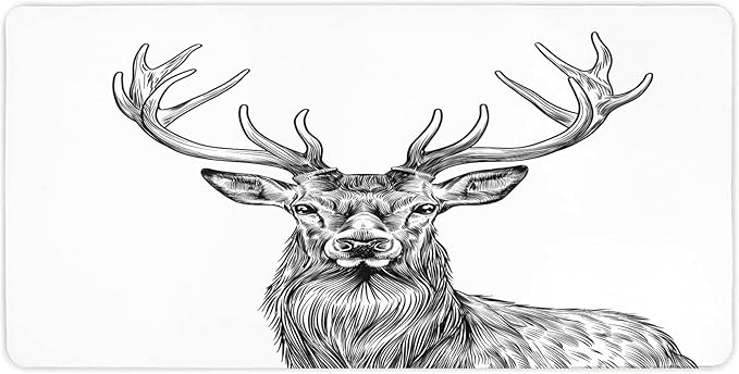 XXL Gaming Mouse Pad Animal Deer XXL Gaming Mouse Pad Large Desk Mat Protector for Desktop Anti-Slip Rubber Extended Computer Keyboard Mat Writing Pad Mousepad for Work Office 15.7 * 35.4 inB-396