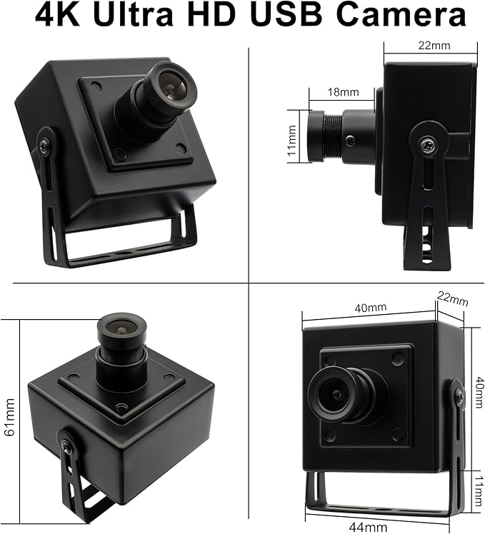 4K Webcam USB Camera with HDR 30fps Fixed Focus Dual Microphones – USB Plug &amp Play for PC/Laptop Streaming Conferencing Recording