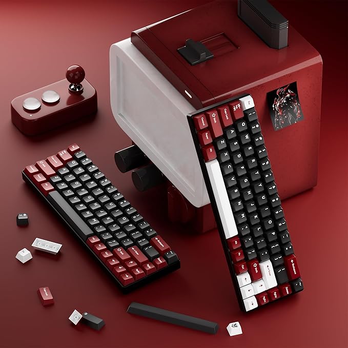 XVX Double Shot PBT Keycaps Set 216 Keys Cherry Profile Custom Keyboard Keycaps Jade Translucent Key caps Compatible with 61/64/68/84/87/100/104/108 ANSI and ISO Layout Mechanical Keyboard