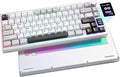 YUNZII AL80 Wireless Mechanical KeyboardFull Aluminum CNC Smart LCD DisplayHot Swappable Gasket Mount 75% Layout with KnobBT/2.4G/USB-CQMK/VIA Support for Win/Mac (Silver Cocoa Cream V2 Switch)