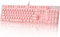 MageGee Pink Gaming Keyboard USB Wired Keyboard New Mechanical Storm Adjustable Backlight Keyboards Splash-Proof Ideal for PC/Laptop/MAC Game(Pink)