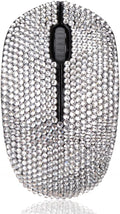 SA@ Luxury 6 Colors Bling Crystal Rhinestone 2.4G Wireless Mouse for Laptop Notebook PC Computer MacBook Gifts for The Office (Silver)