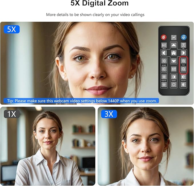 4K Webcam for PC PDAF Fast Auto Focus Camera with Dual Noise-reducing Mics Auto Light Correction 5X Zoom 8MP USB Webcam with Privacy Cover Plug and Play for Switch 2/ Zoom/Teams/Meet