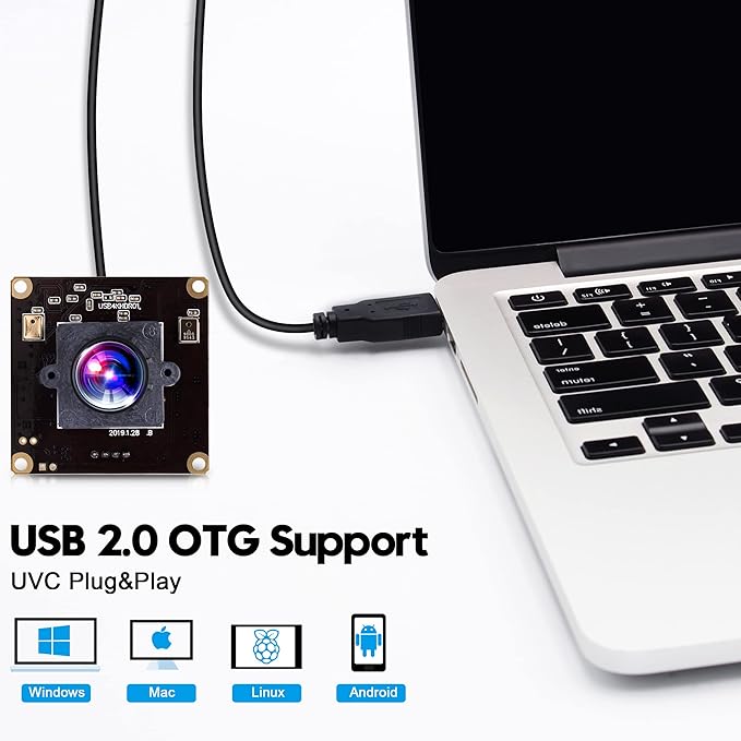 ELP 4K USB Camera Module with Microphone for Computer - 8MP Industrial Lightburn Camera IMX317 - 100 No Distortion Lens