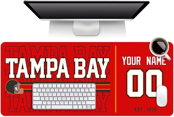 ANTKING Tampa Mouse Pad Custom Name and Number Desk Pad for Men Women Youth Gifts