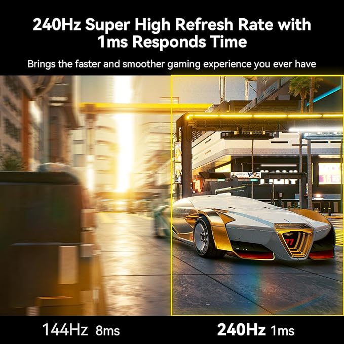SANSUI 32 Inch Curved 240Hz Gaming Monitor High Refresh Rate FHD 1080P Gaming PC Monitor HDMI DP1.4 Curved 1500R 1Ms MPRT HDRMetal StandVESA Compatible(DP Cable Incl.)