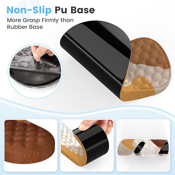 HAOCOO Ergonomic Mouse Pad with Wrist Support and Keyboard Pad Set 3 PCS Computer Carpal Tunnel Mouse Pads for Desk with Coaster Memory Foam Mousepad for Home Office Brown Boho