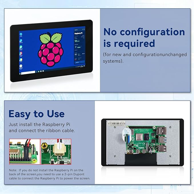 7 Inch Raspberry Pi Screen Touchscreen Monitor 800x480 IPS DSI Display for Raspberry Pi 5/4/3 MIPI Driver-Free Interface