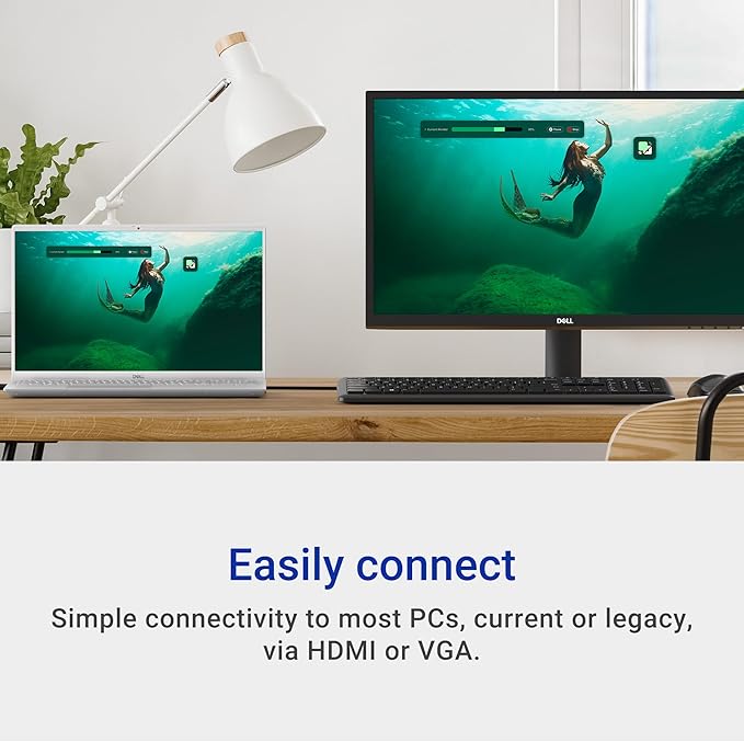 Dell 24 SE2425H Monitor - 23.8-Inch Full HD (1920x1080) VA Panel 5ms Response Time Tilt Certified by TÜV Rheinland for 3-Star Eye Comfort - Black