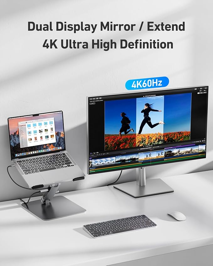 BENFEI Laptop Stand with USB C 6in1 Docking Station HDMI 4K@60HzGigabit Ethernet 100W Power Delivery 10Gbps 1*USB C 3.2 and 2*USB A 3.2 Compatible with MacBook Pro/Air iPad Pro XPS Thinkpad