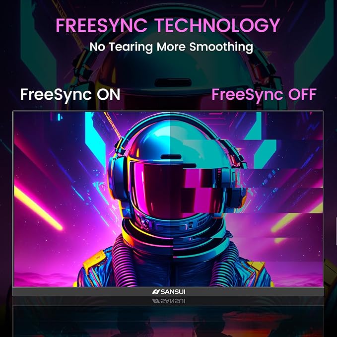 SANSUI 24 Inch Gaming Monitor 160Hz FHD 1080P Computer Monitor FreeSync 1ms 4000:1 Contrast HDMI DP Ports VESA Support Eye Care Monitor for Gaming Office (HDMI Cable Included ES-G24F4M)