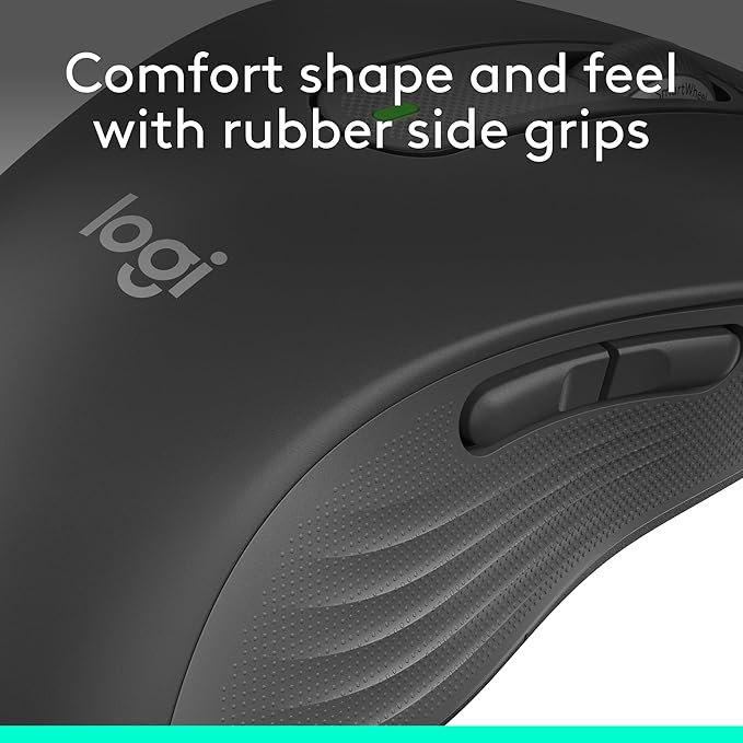 Logitech Left Handed Wireless Mouse Signature M650 L Full Size - 2 Year Battery Silent Clicks Customizable Buttons Bluetooth PC/Mac/Chromebook - Graphite Large