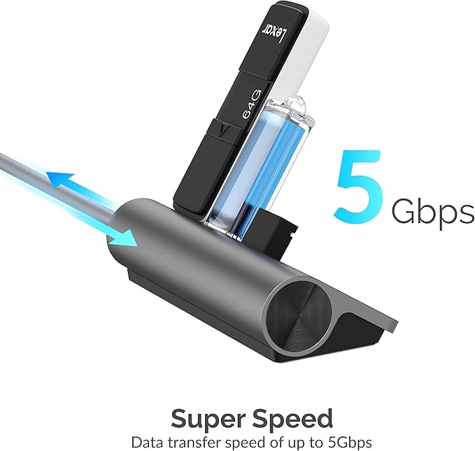 SABRENT USB-C 3.0 Hub 5-in-1 USB SD Card Reader SD &amp TF Dual Slot + 3 USB 3.0 Hub Portable Compatible with MacBook Mac Pro/Mini iMac XPS Surface Pro Windows Thunderbolt (HB-U3CR)