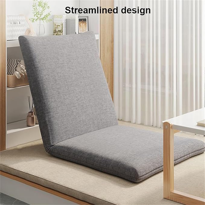 BTZHY Floor Chair Floor Chair with Back Support Padded Floor Chair with Adjustable Backrest 5 Adjustable Position Gaming Floor Chair Folding Sofa Chair for Balcony Bay Window BedroomDark Gray