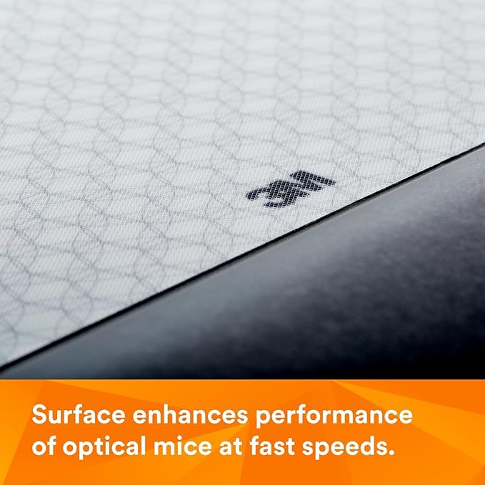 3M Precise Mouse Pad with Gel Wrist Rest Soothing 3M Gel Technology and Satin Smooth Cover for All Day Comfort Optical Mouse Performance and Battery Saving Design (MW85B) Extended Black