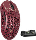 MAMBASNAKE M5 Ultra Carbon Fiber 8KHz Wireless Gaming MousePAW3950MAX Sensor 42K DPI39g Superlight Tri-Mode 2.4GHz/BT/Wired Computer MiceWeb Driver Supportfor Win/Mac/FPS/MOBA/Esports-Red (A)