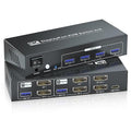 8K@60Hz Dual Monitor Displayport KVM Switch 2 Monitors 2 Computers USB 3.0 4K@120Hz DP KVM Switch for 2 PCs Share 2 Monitors and 4 Port USB 3.0 to Connect Keyboard Mouse Printer and More