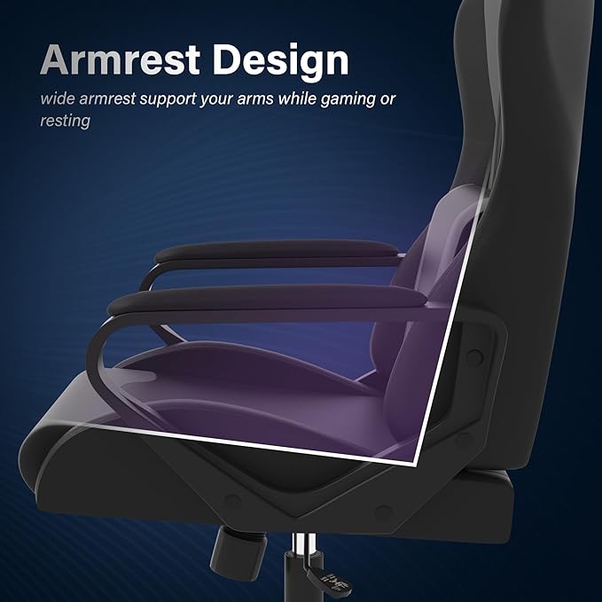 Gaming ChairSwivel Rolling Gaming Chair for AdultsErgonomic PC Gaming Chair GreyHeight Adjustable Computer ChairPU Leather Computer Chair with Headrest and Lumbar Support