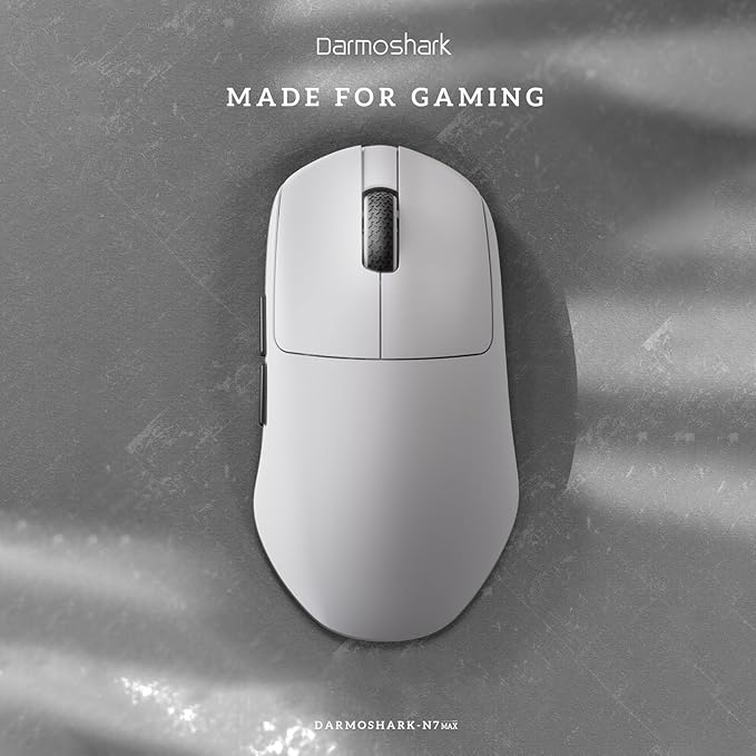 Darmoshark N7 Wireless Gaming MouseTri-Mode 8K/USB-C/BluetoothUp to 30000DPIPAW3950 Optical Sensor Lightweight 49g5 programmable ButtonComputer Mouse for LaptopPCMac(White)