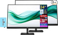 HP 24 Full HD (1920x1080) Computer Monitor Bundle with Docztorm Dock 100Hz Anti-Glare Display HDMI VGA VESA Mount (100x100mm) Ideal for Home &amp Business Black Pack of 2