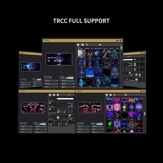 Thermalright Trofeo Vision LCD Black Edition Case Sub-Display Features a 6.86-inch Full-Color LCD Display (1280x480 Resolution) with a Magnetic Panel Screen Supporting DIY Dynamic/Static Images