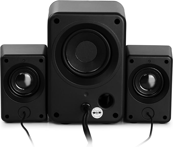 beFree Sound Computer Gaming 2.1 Speaker System with Color LED Lights Black