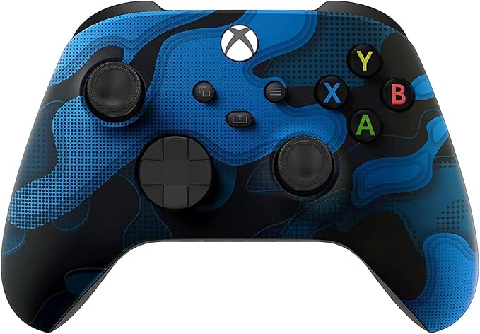 Custom Controllerzz Wireless Controller for Microsoft Xbox Series X/S &amp Xbox One - Custom Soft Touch Feel - Custom Xbox Series X/S Controller (X/S Blue Camo)