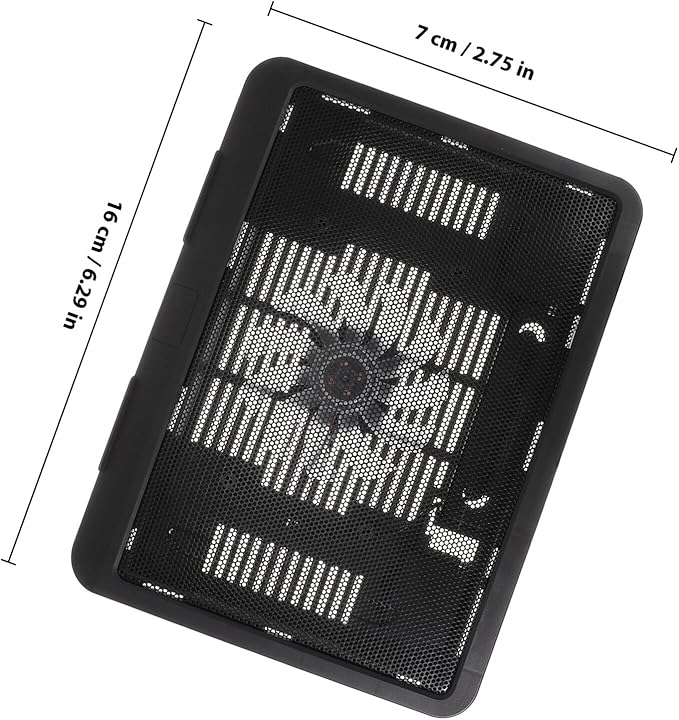 BESPORTBLE Silent Laptop Cooling Pad Stand with USB Fan 14-inch Black Computer Cooler for Home Office and Gaming Adjustable Laptop Support for Overheating Prevention