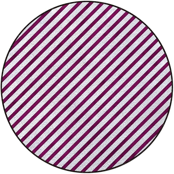 Harbour Stripe Area Rug Rug for Living Room Soft Durable Rugs Carpet for BedroomRound Rug Bicolor Stripes Medieval ContrastMulticolor Diameter 35.5 in